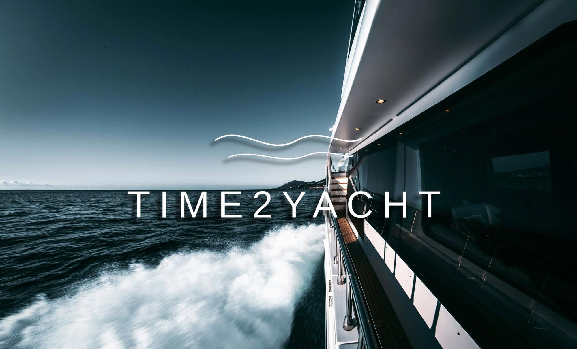 Time2yacht yacht carving a white wake