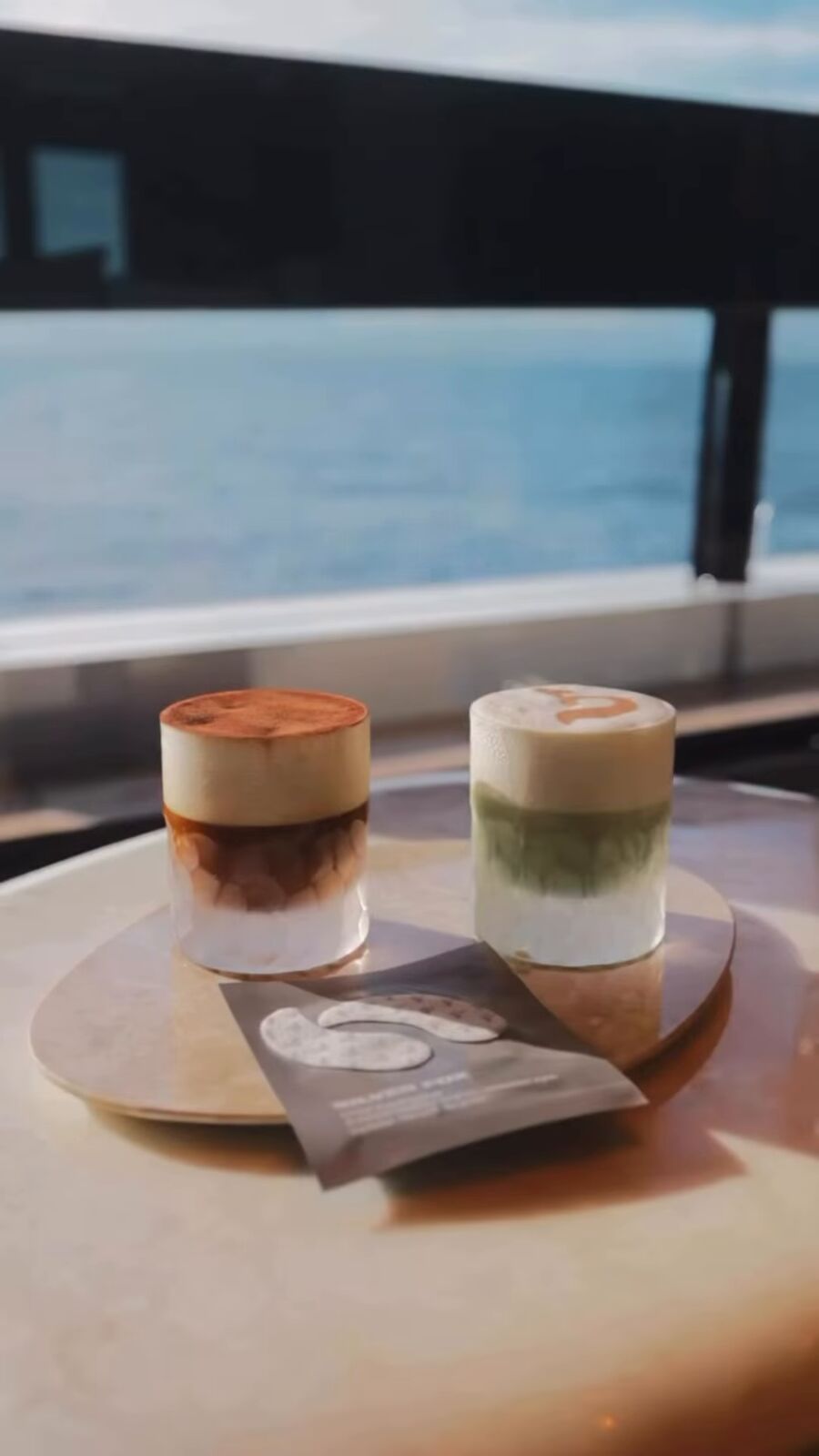Coffee served on a yacht table